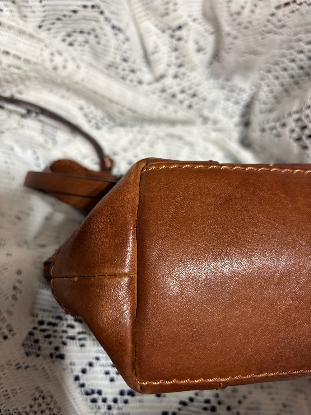 Leather Crossbody Bag - Brown - Picture 9 of 11